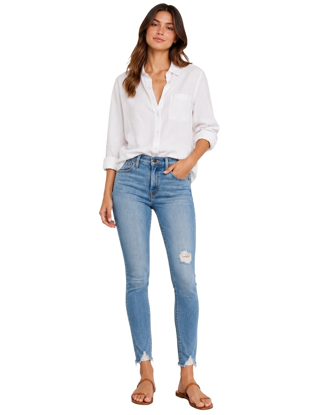 Madewell 9" High-Rise Skinny Distressed Hem Jeans